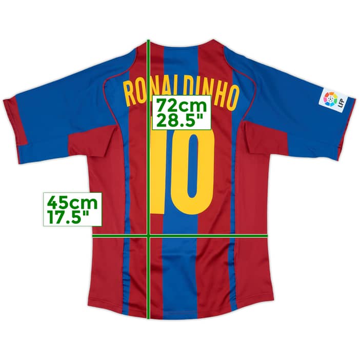 2004-05 Barcelona Home Shirt Ronaldinho #10 - 9/10 - (S)
