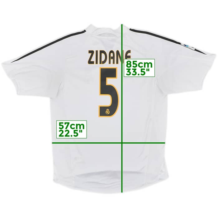 2004-05 Real Madrid Home Shirt Zidane #5 - 8/10 - (M)