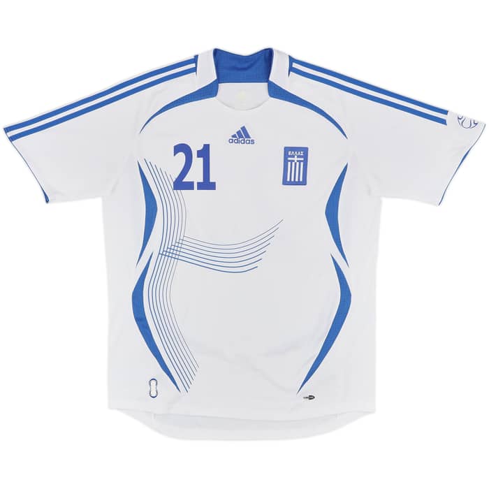 2006-08 Greece Away Shirt Katsouranis #21 - 9/10 - (L)