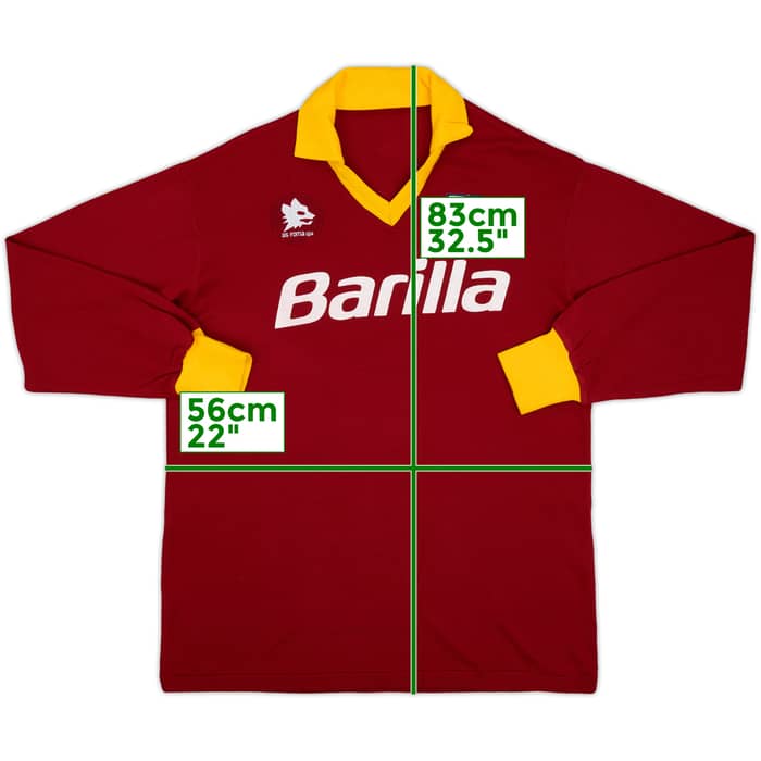 1988-89 Roma Home L/S Shirt - 9/10 - (XL)