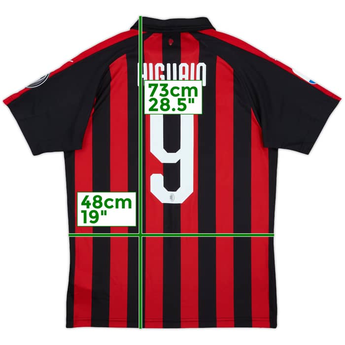 2018-19 AC Milan Home Shirt Higuain #9 - 7/10 - (M)