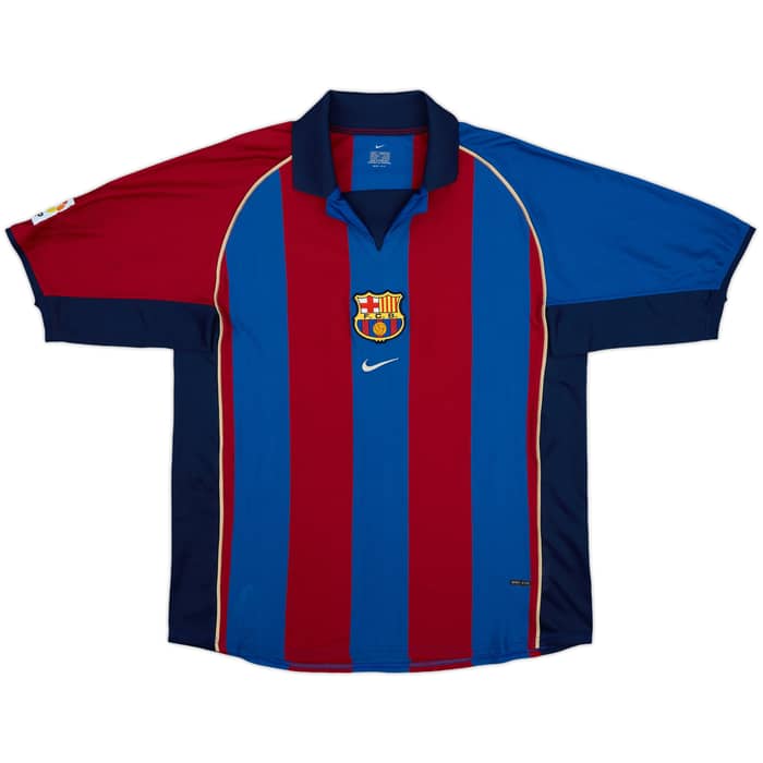 2001-02 Barcelona Home Shirt Rivaldo #10 - 8/10 - (L)