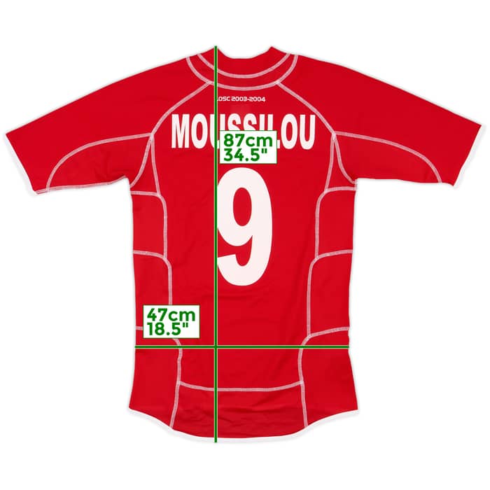 2003-04 Lille Home Shirt Moussilou #9 - 7/10 - (M)