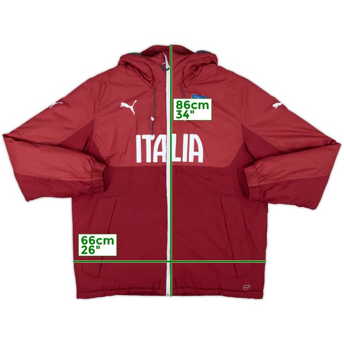 2016-17 Italy Puma Hooded Padded Bench Coat - 8/10 - (XL)