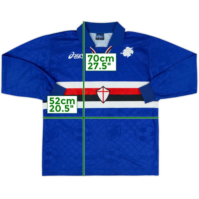 1996-97 Sampdoria Home L/S Shirt - 8/10 - (S)