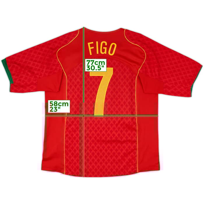 2004-06 Portugal Home Shirt Figo #7 - 10/10 - (XL)