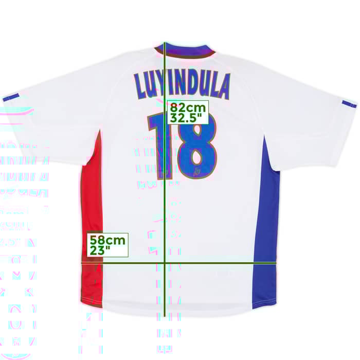 2001-02 Lyon Home Shirt Luyindula #18 - 8/10 - (L)