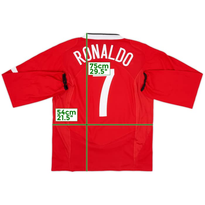 2004-06 Manchester United Home L/S Shirt Ronaldo #7 - 10/10 - (L)