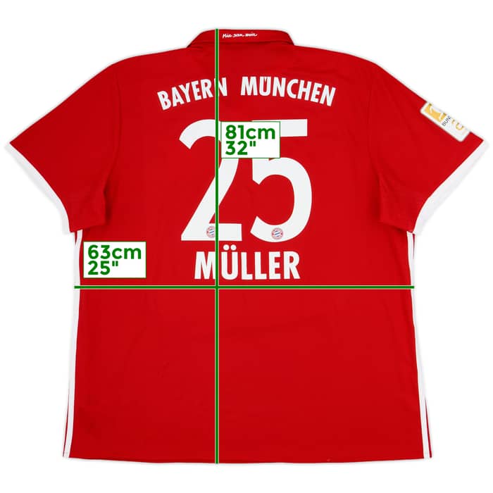 2016-17 Bayern Munich Home Shirt Muller #25 - 8/10 - (XXL)