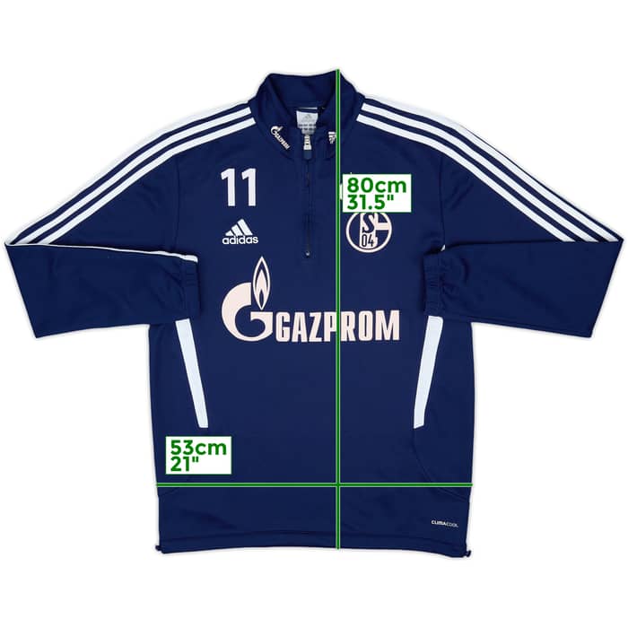 2012-13 Schalke Player Issue adidas 1/4 Zip Drill Top #11 - 7/10 - (L)