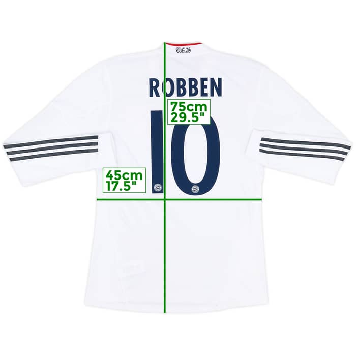 2010-11 Bayern Munich Player Issue Away L/S Shirt Robben #10 - 8/10 - (M)