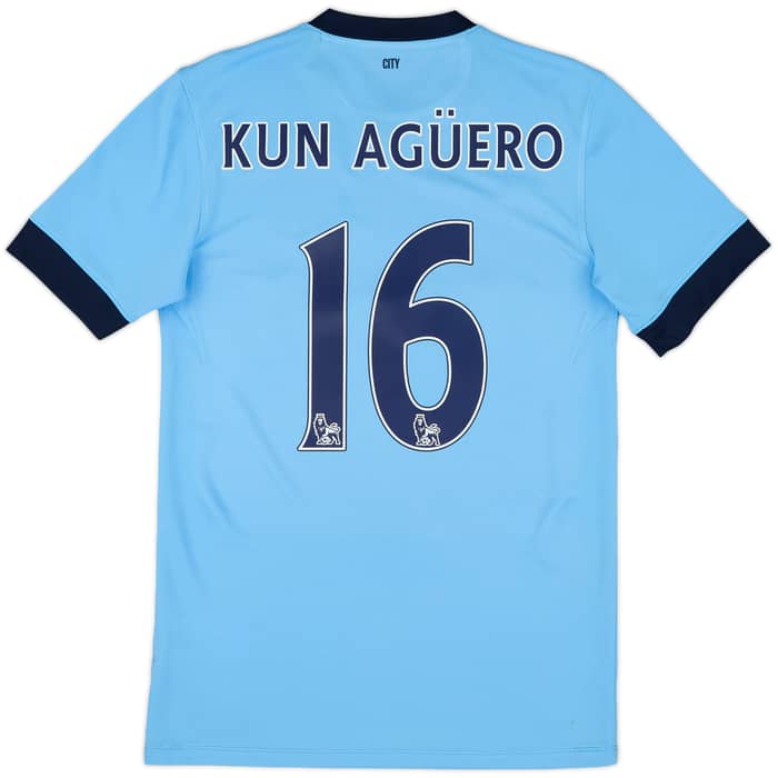 2014-15 Manchester City Home Shirt Kun Aguero #16 - 8/10 - (S)