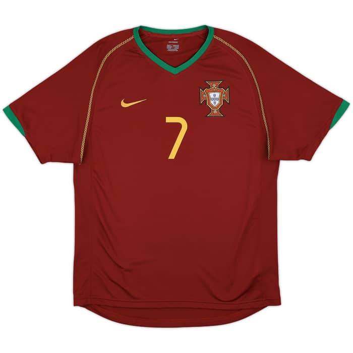 2006-08 Portugal Home Shirt Figo #7 - 8/10 - (S)