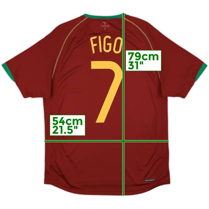 2006-08 Portugal Home Shirt Figo #7 - 8/10 - (S)