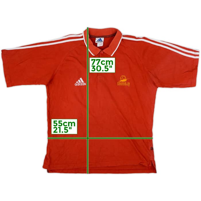 1998 France adidas Coupe du Monde Polo Shirt - 8/10 - (L)