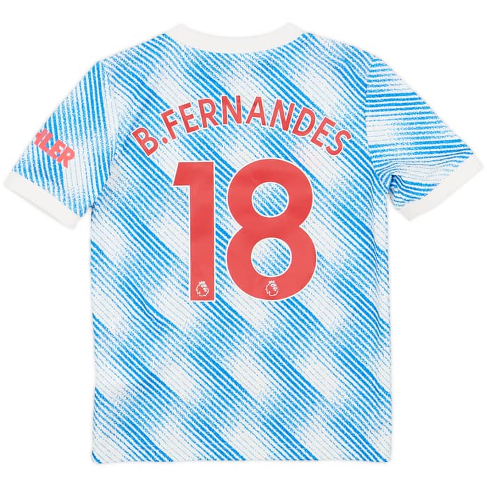 2021-22 Manchester United Away Shirt B.Fernandes #18 - 9/10 - (S.Boys)