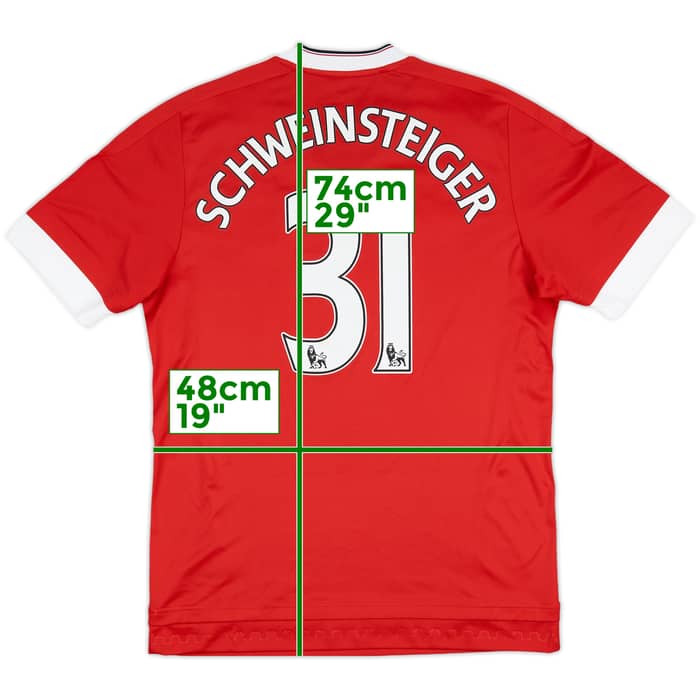 2015-16 Manchester United Home Shirt Schweinsteiger #31 - 7/10 - (M)