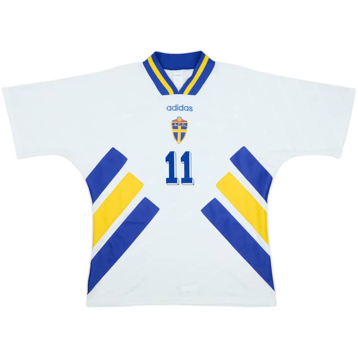 1994-96 Sweden Away Shirt Brolin #11 - 8/10 - (XL)