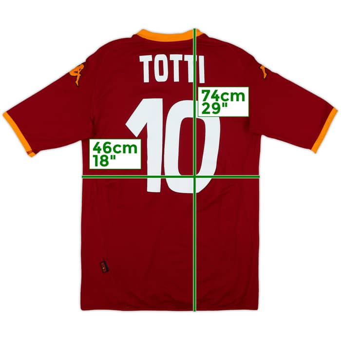 2007-08 Roma Home Shirt Totti #10 - 8/10 - (L)