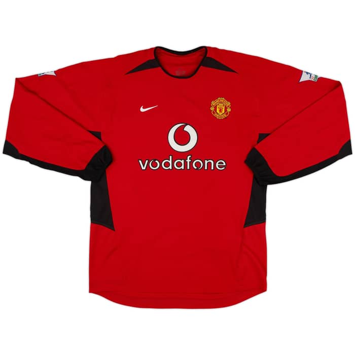 2002-04 Manchester United Home L/S Shirt Beckham #7 - 8/10 - (M)