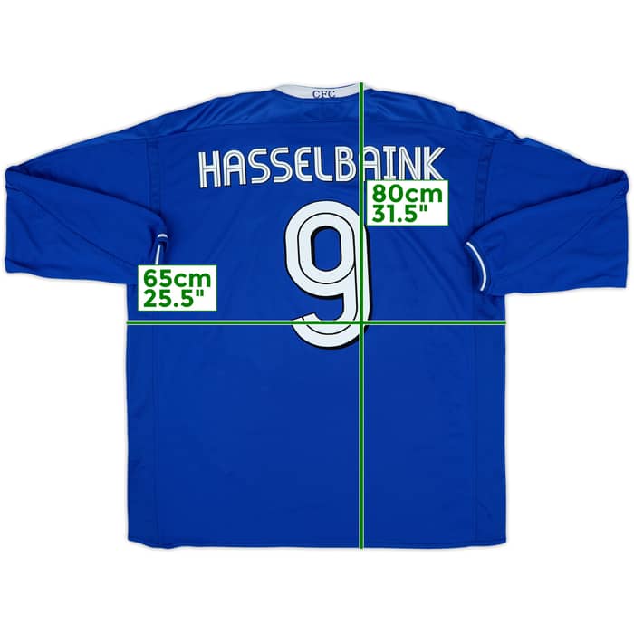 2003-05 Chelsea Home L/S Shirt Hasselbaink #9 - 9/10 - (XXL)