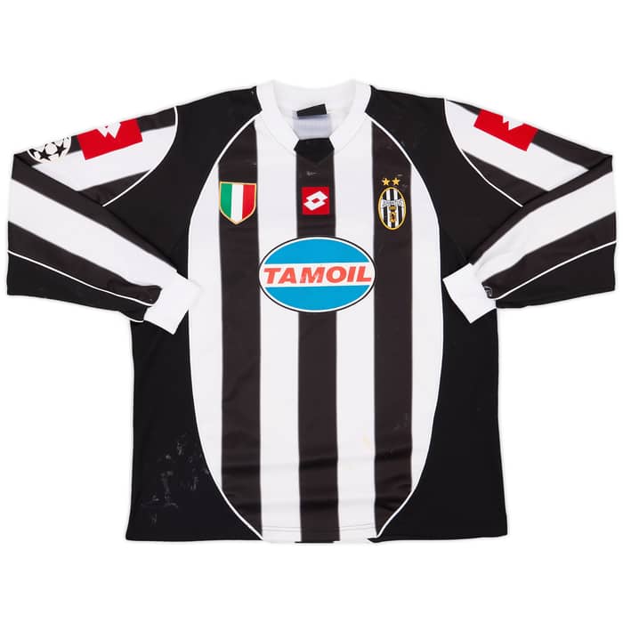 2002-03 Juventus Match Issue Champions League Home L/S Shirt Trezeguet #17