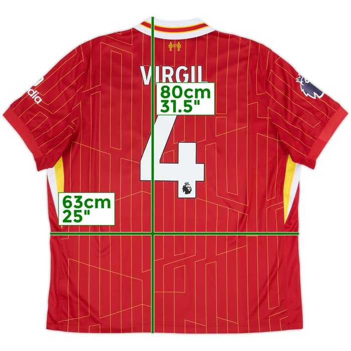 2024-25 Liverpool Home Shirt Virgil #4 - 8/10 - (XXL)