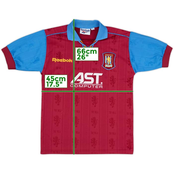 1995-97 Aston Villa Home Shirt - 7/10 - (13-14 Years)