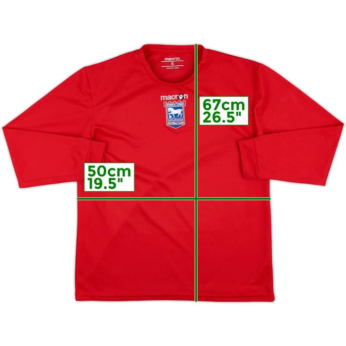 2008-09 Macron Training L/S Shirt (Ipswich) - 8/10 - (S)