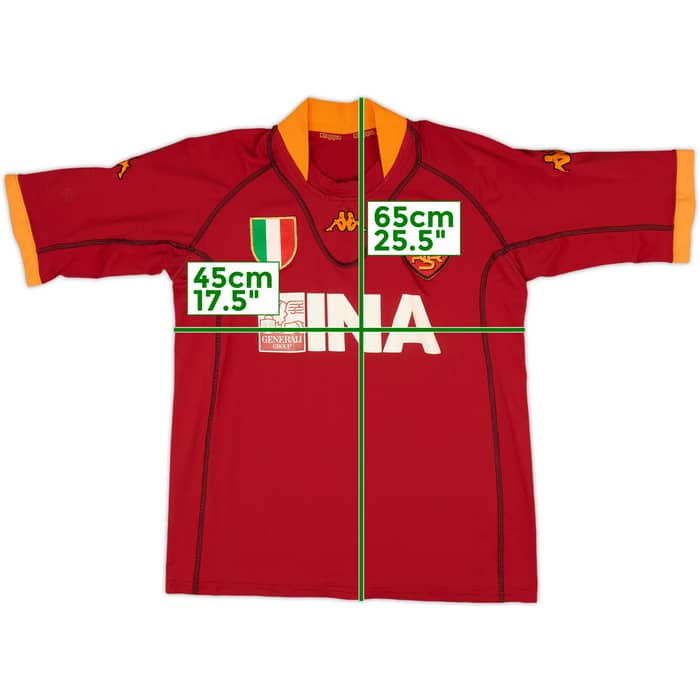 2001-02 Roma Home Shirt Cassano #18 - 6/10 - (L)
