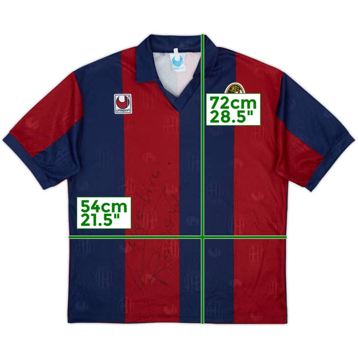 1992-93 Bologna Basic Signed Home Shirt - 8/10 - (XL)