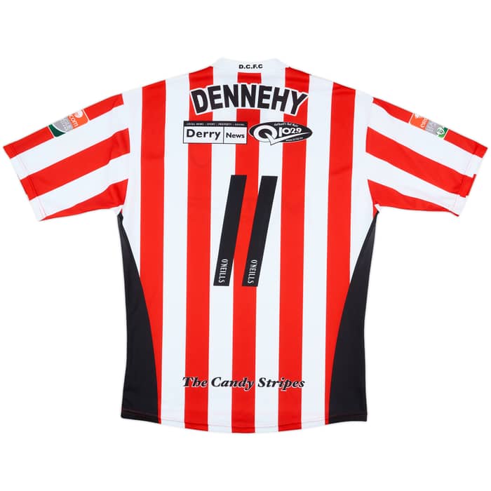 2008-09 Derry City Match Issue Home Shirt Dennehy #11