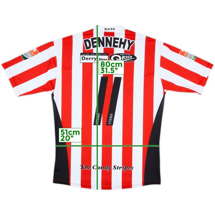 2008-09 Derry City Match Issue Home Shirt Dennehy #11