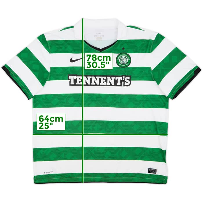 2010-12 Celtic Home Shirt Brown #8 - 9/10 - (XXL)