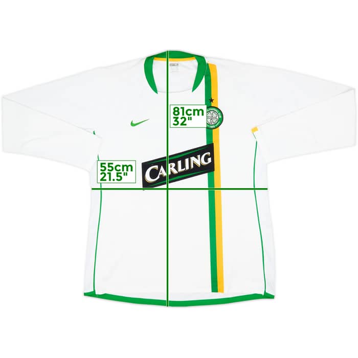 2006-08 Celtic Player Issue European L/S Shirt Nakamura #25 - 7/10 - (XL)