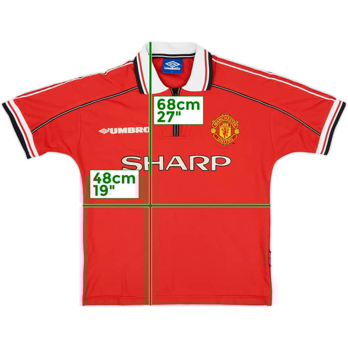1998-00 Manchester United Home Shirt - 8/10 - (Y)