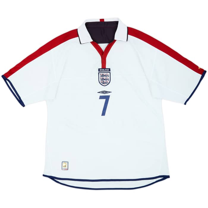 2003-05 England Home Shirt Beckham #7 - 5/10 - (L)