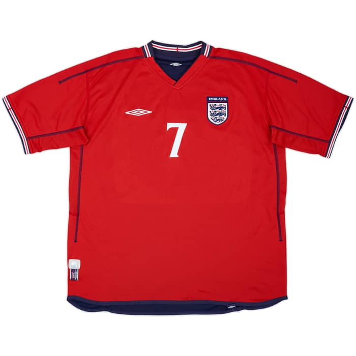2002-04 England Away Shirt Beckham #7 - 9/10 - (3XL)