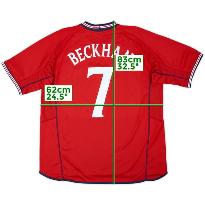 2002-04 England Away Shirt Beckham #7 - 9/10 - (3XL)