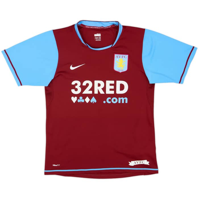 Camiseta de local del Aston Villa 2007-08 Carew #10 - 6/10 - (S)