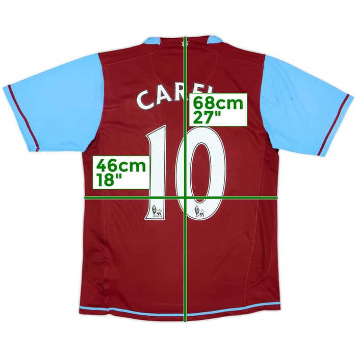 Camiseta de local del Aston Villa 2007-08 Carew #10 - 6/10 - (S)