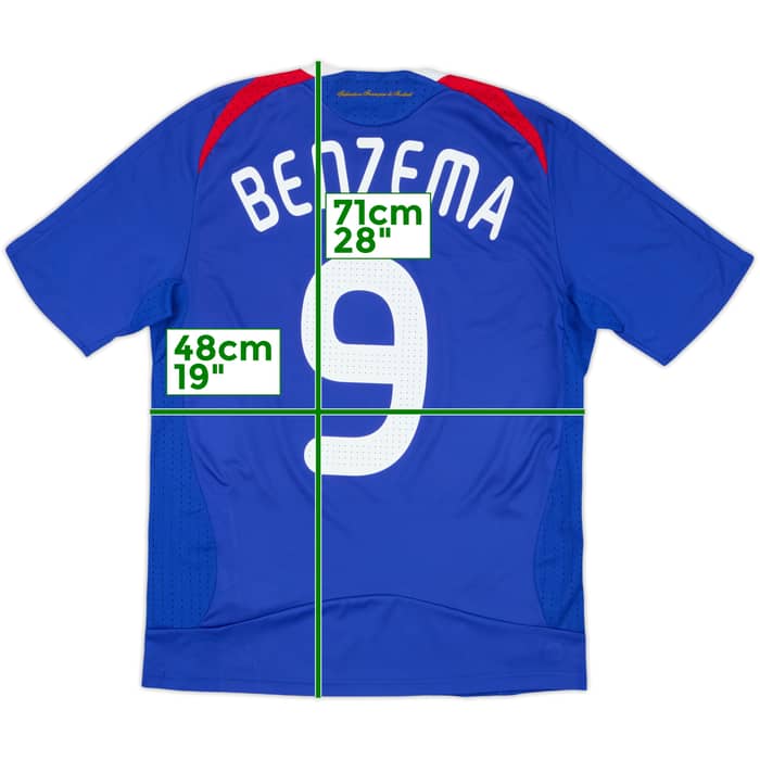 Camiseta de local de Francia 2007-08 Benzema #9 - 6/10 - (S)
