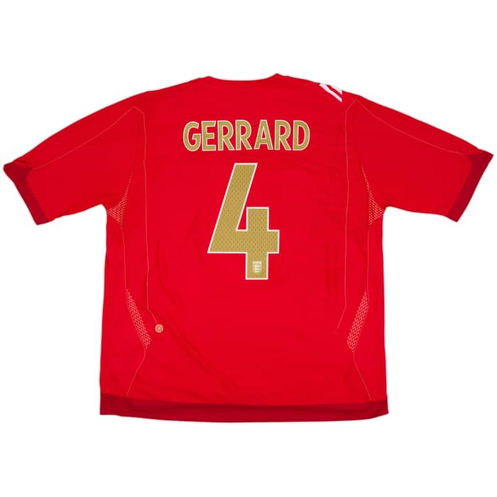 2006-08 England Away Shirt Gerrard #4 - 7/10 - (XXL)