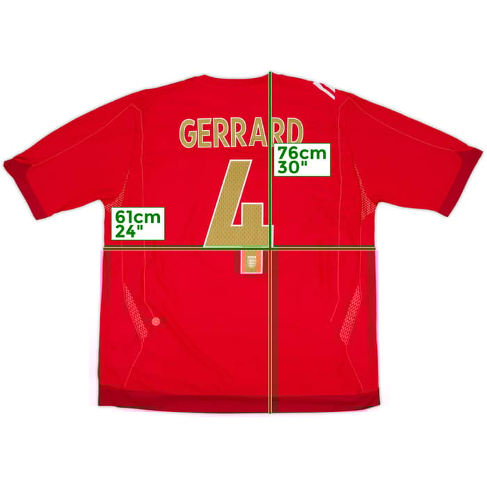 2006-08 England Away Shirt Gerrard #4 - 7/10 - (XXL)