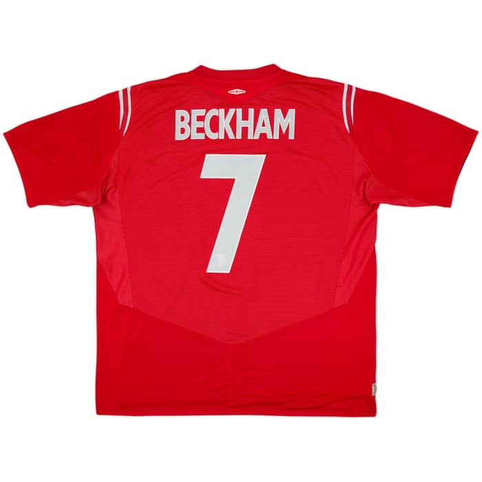 2004-06 England Away Shirt Beckham #7 - 6/10 - (XXL)