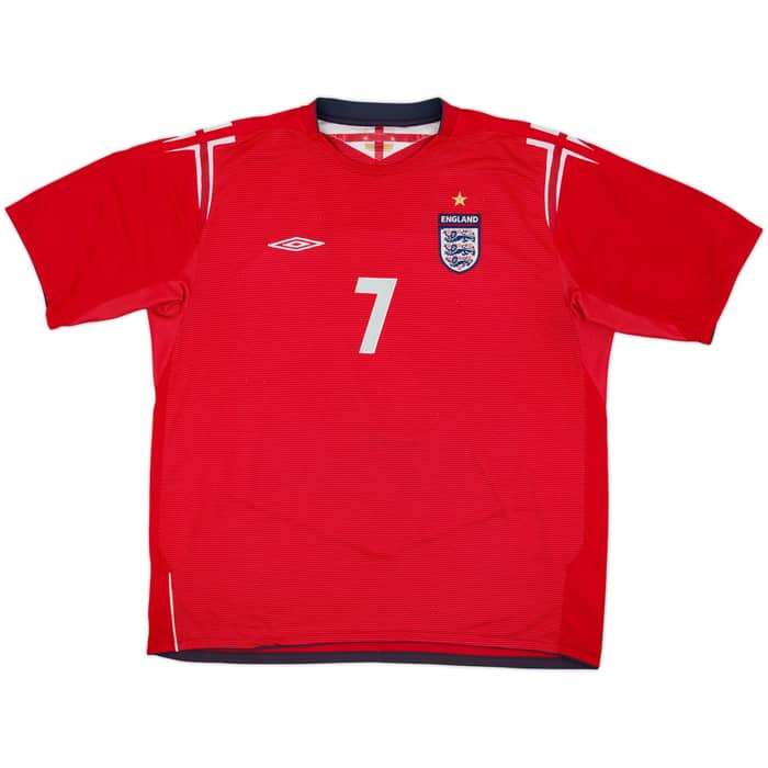 2004-06 England Away Shirt Beckham #7 - 6/10 - (XXL)
