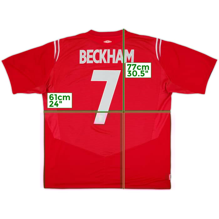 2004-06 England Away Shirt Beckham #7 - 6/10 - (XXL)