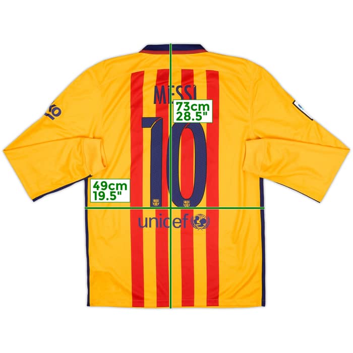 2015-16 Barcelona Away L/S Shirt Messi #10 (M)