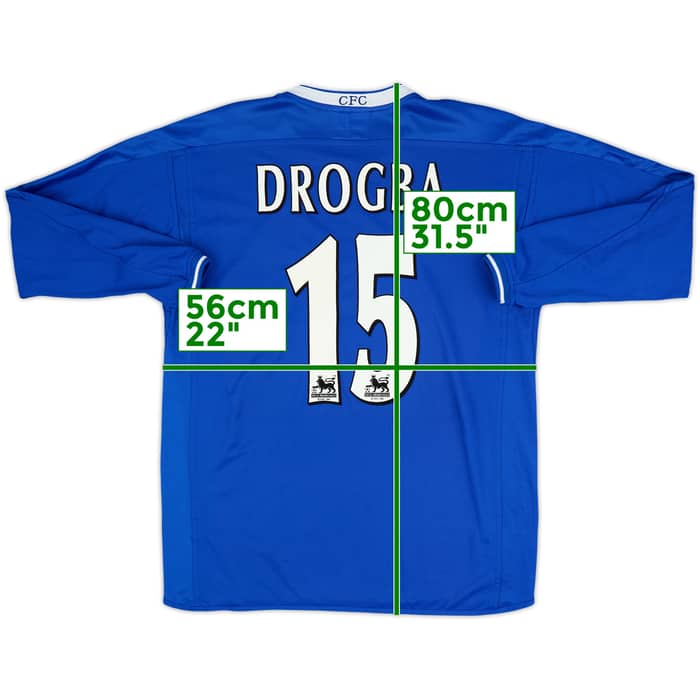 2003-05 Chelsea Home L/S Shirt Drogba #15 - 8/10 - (L)