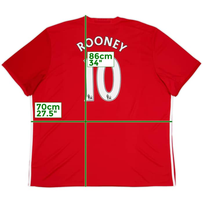 2016-17 Manchester United Home Shirt Rooney #10 (3XL)